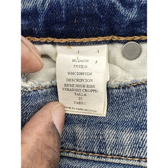 Hudson Womens‎ Blue Remi High Rise Medium Wash Cropped Straight Jeans Size 25 - Picture 5 of 8
